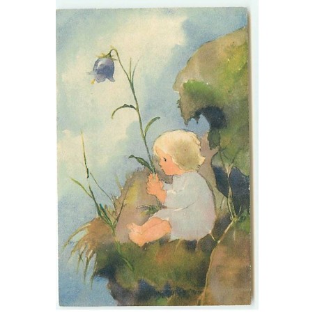 n°22059 - Mili Weber - Bébé tenant une fleur