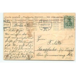 n°22075 - Carte Gaufrée - Frohliche Weihnachten - Ange gardien mettant des bougies dans un sapin