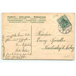 n°22079 - Carte Gaufrée - Gesegnetes Osterfest - Deux anges tenant une branche de lys