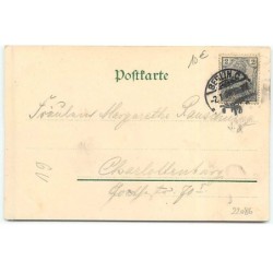 n°22086 - Carte Immitation bois - Jeune couple, la fillette portant un manchon