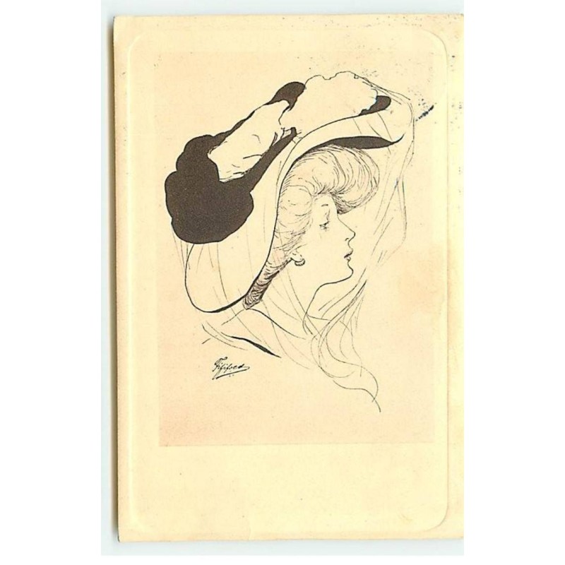 n°22112 - Femme portant un chapeau avec une voilette