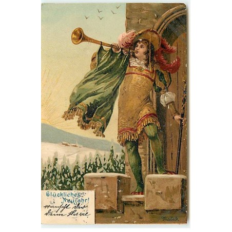 n°22133 - Mailick - Glückliches Neujahr ! - Jeune Garçon soufflant dans une trompette