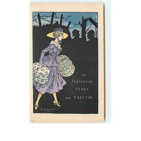 n°11429 - Carte Illustrateur - F. Chamouin - Le Fantassin pense au Trottin