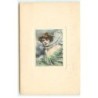 n°22168 - Carte Gaufrée - MM Vienne - Femme dans un cadre, portant un voile et une robe verte