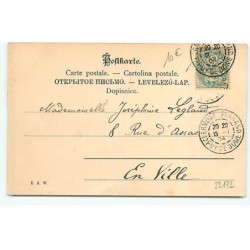 n°22172 - Jeune femme écrivant une carte postale en s'appuyant contre un mur - deltiology