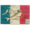 n°22178 - Carte Gaufrée - 1er Avril - Te cacher ce serait prudence : Tu n'inspires pas confiance - Drapeau français