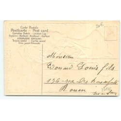n°22186 - Carte Gaufrée - Joyeux Noël - Père Noël rangeant dans son sac des poupées