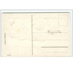 n°222 - Carte Gaufrée - Easter Greetings - Enfant et poussins