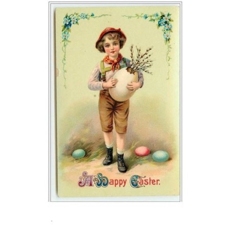 n°223 - A Happy Easter - Garçon avec un oeuf