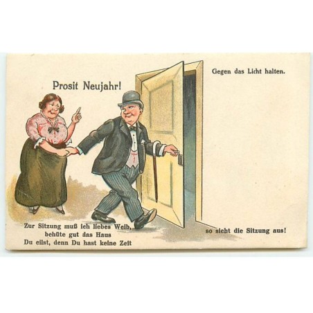 n°22316 - Hold to Light - Prosit Neujahr ! - Zur Sitzung ... keine Zelt - Jeune femme sur les genoux de cet homme