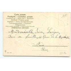 n°22322 - Carte Gaufrée - Joyeux Noël - Ange portant une grande boite à chapeau