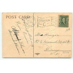n°22324 - Carte Gaufrée - Christmas Greetings - Ange gardien lisant un livre pour des anges