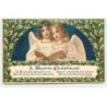 n°22325 - Carte Gaufrée - A Merrie Christmas - Anges chantant