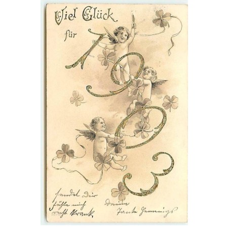n°22338 - Carte Gaufrée - Viel Glück für 1903 - Angelotss