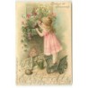 n°22344 - Postkarte mit Blumenduft - Fillette sentant des fleurs