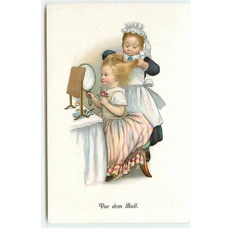 n°22367 - MM Vienne n°727 - S.B. Pearse - Vor dem Ball - Jeune fille se faisant coiffer