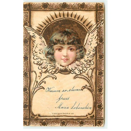 n°22375 - Fantaisie - Imitation Bois - Portrait d'ange