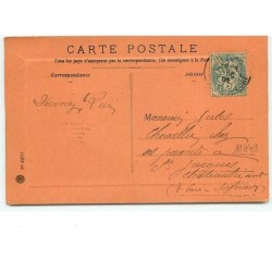 n°11449 - Carte Fantaisie - Un Bonjour de Rougé - Cochons (chromo collé)
