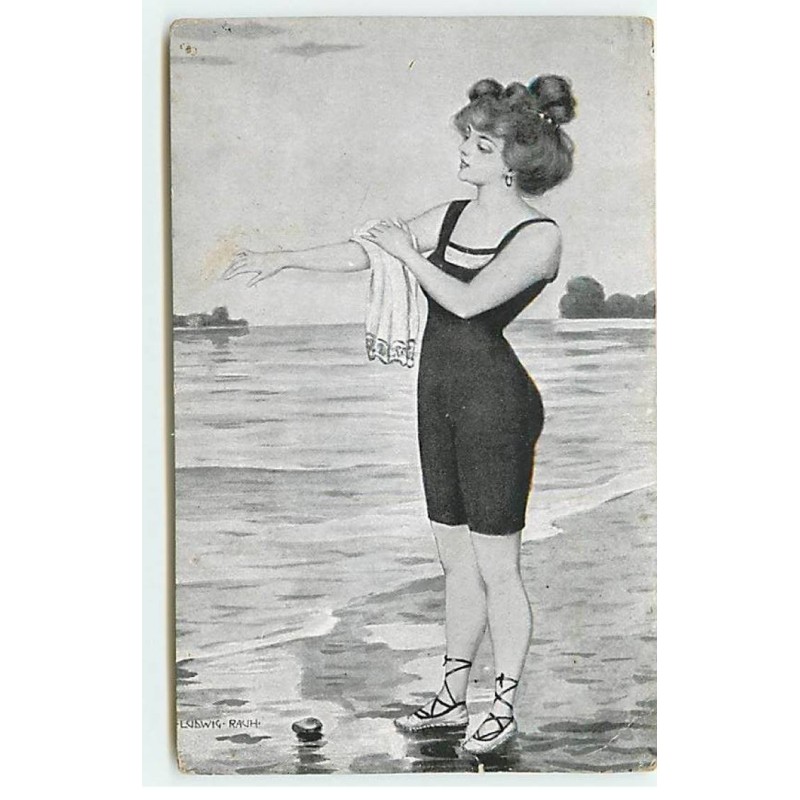 n°22424 - Illustrateur - Ludwig Rauh - Baigneuse sortant de l'eau