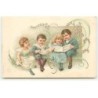 n°22443 - A & MB n°76 - Fantaisie - Couple de jeunes enfants lisant des partitions