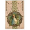 n°22444 - Carte Gaufrée - Clapsaddle - Femme jouant de la harpe au milieu d'une étoile