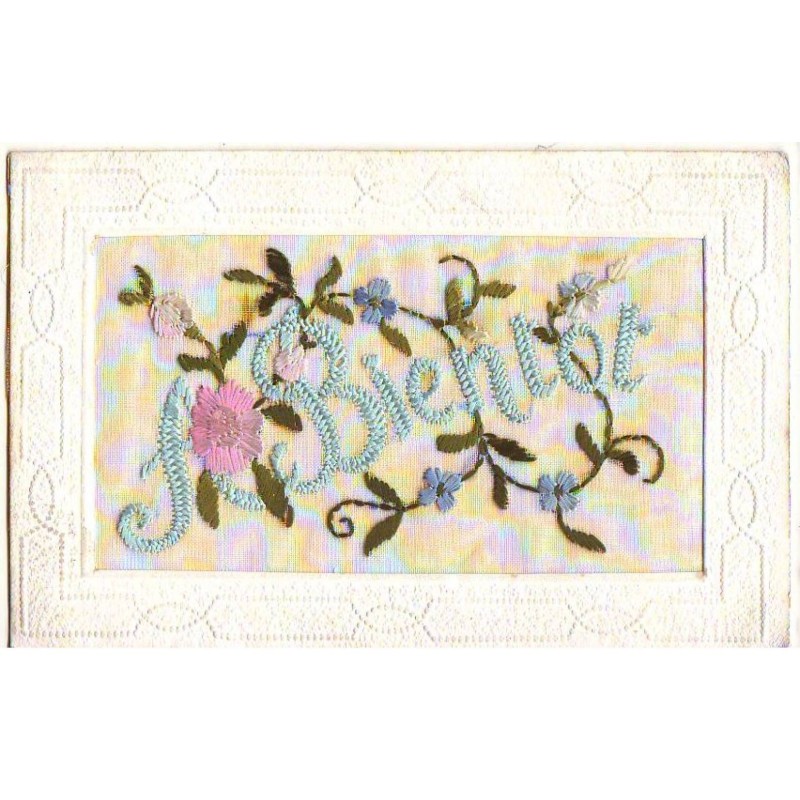 n°22452 - Carte Brodée - A Bientôt - Fleurs