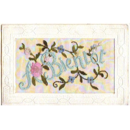 n°22452 - Carte Brodée - A Bientôt - Fleurs