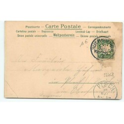 n°22468 - Carte imitation bois - Fillette embrassant un bébé tenu par sa mère