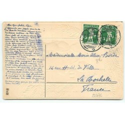 n°22476 - Carte Gaufrée - MSIB 13915 - Joyeux Noël - Garçon et jeune fille se promenant dans la nuit