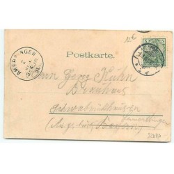 n°22480 - Carte avec Paillettes - Viel Glück zum Neuen Jahre - Ange à califourchon sur un cochon