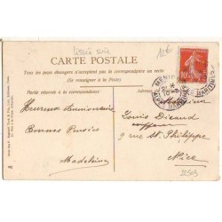 n°22503 - Carte Tissée Soie - Clapsaddle - Jeune fille avec une jolie coiffe Art Nouveau