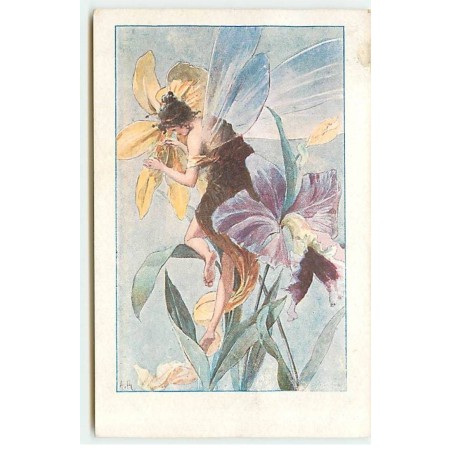n°22505 - Illustrateur - AR - Une Fée, sylphide au milieu d'Iris