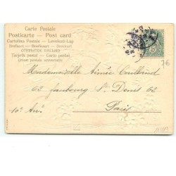 n°11489 - Carte Fantaisie Gaufrée - Bonne Année - Fillette portant des oeillets
