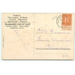 n°22522 - Carte Gaufrée - Bonne et Heureuse Fête - Enfants à califourchon sur une barrière