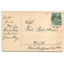 n°22539 - Anniversaire - Herzlichen Glückwunsch zum Namenstage - Fillette sur une balançoire