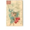 n°11493 - Carte Fantaisie Gaufrée - Meilleurs Voeux - Colombe tenant un cupidon