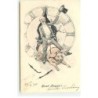 n°22576 - Nouvel An - Prosit Neujahr - Homme a califourchon sur un cochon