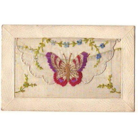 n°22603 - Carte Brodée avec Rabat - Un Papillon