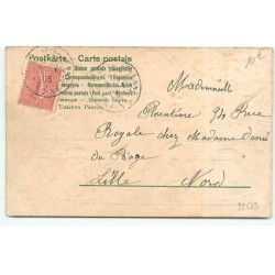 n°22623 - Carte Gaufrée - Bonne Année - Trois têtes d'ange au-dessus de cloches