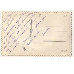 n°11501 - Carte Brodée avec Rabat - Iris - Couple dans un Médaillon