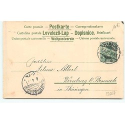n°22667 - Fröhliche Ostern - Anges soufflant dans des trompettes au-dessus d'oeufs - Paillettes