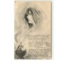 n°11519 - Carte Fantaisie - Portrait de Femme dans la fumée d'un encensoir