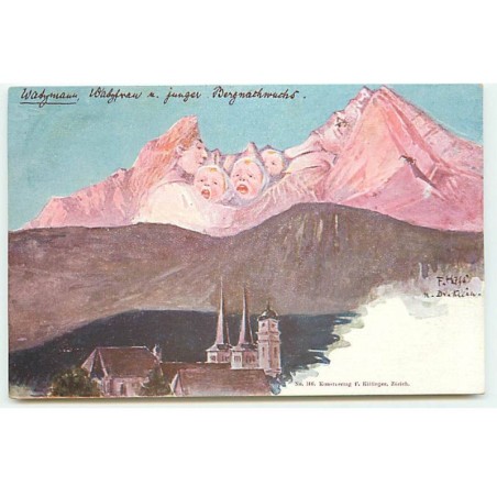 n°22706 - Illustrateur - F. Hafs - Killinger n°146 - Watzmann, Watzfrau und junger Bergnachwuchs - Montagnes Humanisées