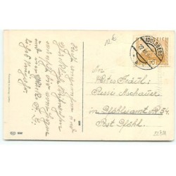 n°22721 - Carte Gaufrée - Gesegnete Weihnachten - Ange gardien au-dessus d'un village