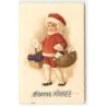 n°22731 - Bonne Année - Clapsaddle - Fillette en tenue de Père Noël portant des paniers - Violettes