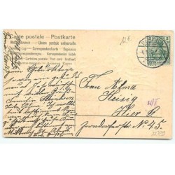 n°22739 - Carte Gaufrée - Clapsaddle -  Herzlichen Glückwunsch - Un ange et un cochon près de houx