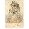 n°22743 - Clapsaddle - Jeune femme se protégeant avec une ombrelle se promenant