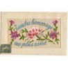 n°22751 - Carte Brodée - Tendre Hommage au plus aimé - Fleurs