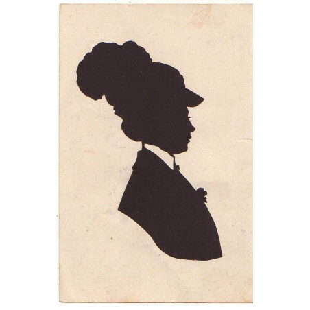 n°22758 - Silhouettes - Altona 1914 - Freund - Jeune femme portant un chapeau avec une grande plume