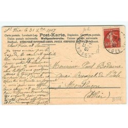 n°22778 - Carte Gaufrée - Bonne et Heureuse Année - Train sortant d'un tunnel dans la nuit